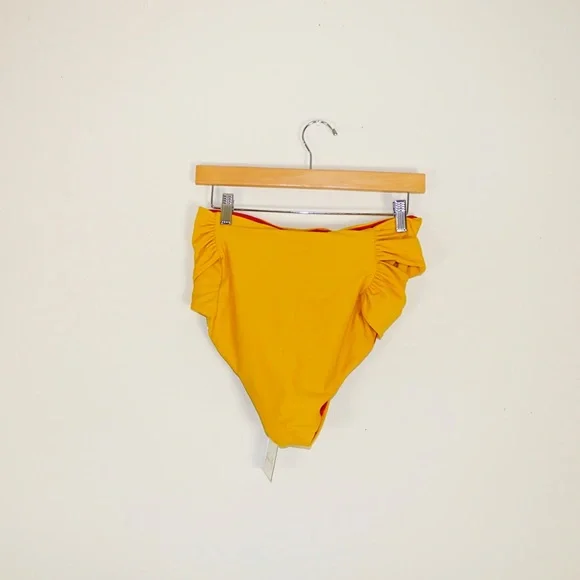 Johanna Ortiz Une Coquillage High-Waist Bikini Bottom in Marigold - Picture 5 of 13